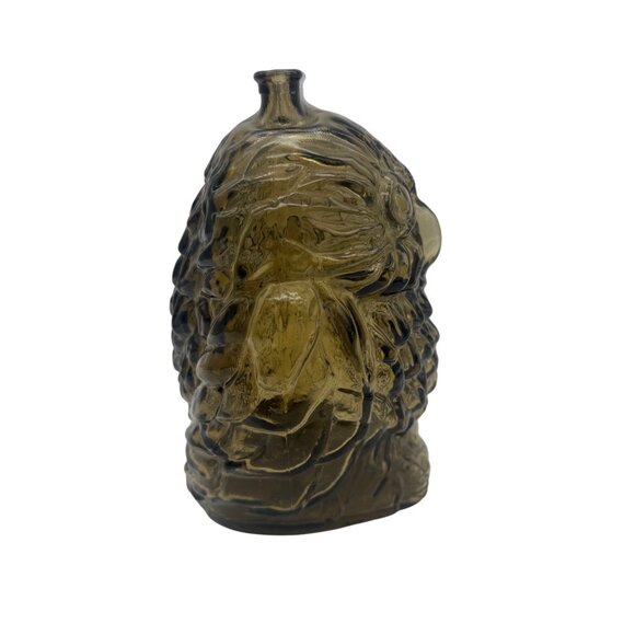 Vintage Wise Old Owl Amber Smoke Glass Coin Bank Figural 6.5" Tall - Picture 3 of 5